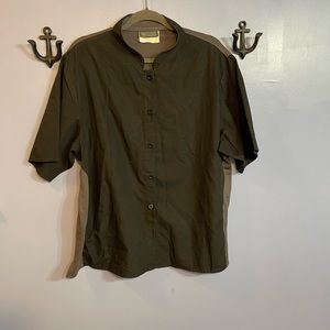 Men's Dark Green Casual Button Down Shirt